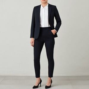 Reiss Side Zip Nancy Slim Tapered Flat Front Ankle Zip Pants